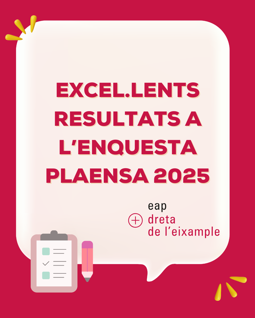 Excel.lents resultats a l'enquesta PLAENSA 2025